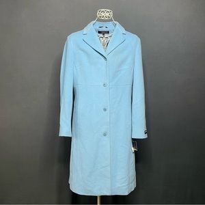 Sky Blue Anne Klein Lambswool Cashmere Coat NWT
